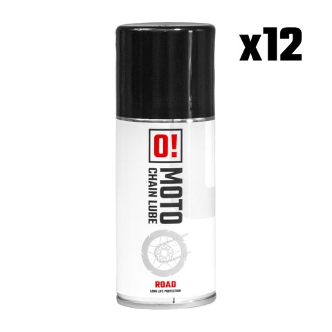 OMOTO ZESTAW 12 SZTUK SPRAY SMAR DO ŁAŃCUCHA 150ML ROAD O! CHAIN LUBE (O!MOTO) (OLE-042) (PAKIET 12 SZTUK)