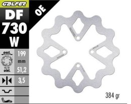 GALFER TARCZA HAMULCOWA TYŁ YAMAHA YFZ 450 '03-05 (199X51,2X3,5MM)