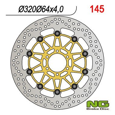 NG TARCZA HAMULCOWA PRZÓD DUCATI 916, BENELLI 750/899/900/1130 (320X64X4) (ZŁOTY ŚRODEK)