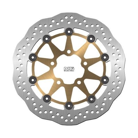 NG TARCZA HAMULCOWA PRZÓD SUZUKI GSXR 600/750/1000 '03-05, VL800 '14-15 (300X69X5MM) (5X10,5MM) WAVE PŁYWAJĄCA (ŚRODEK ZŁOTY)