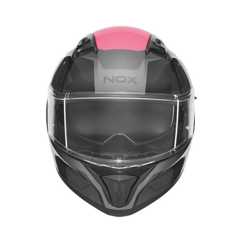 NOX KASK INTEGRALNY (FULL FACE) Z BLENDĄ N402 MENTOR KOLOR CZARNY/RÓŻOWY ROZMIAR L