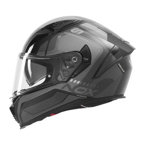 NOX KASK INTEGRALNY (FULL FACE) Z BLENDĄ N402 MENTOR KOLOR CZARNY/SZARY ROZMIAR M
