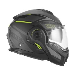 NOX PREMIUM KASK SZCZĘKOWY FLIP-BACK (SZCZĘKA DO TYŁU) Z BLENDĄ SPINNER ARK KOLOR CZARNY MAT/ŻÓLTY FLUO ROZMIAR M