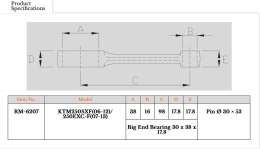 ROYAL RODS KORBOWÓD KTM SXF 250 (SX-F250) '06-'12, EXCF 250 (EXC-F250) '07-'13