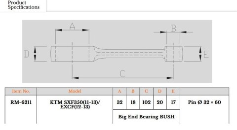 ROYAL RODS KORBOWÓD KTM SXF 350 (SX-F350) '13-'15, EXCF 350 (EXC-F350) '13-'15