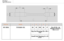 ROYAL RODS KORBOWÓD YAMAHA YZ 125 (YZ125) '05-'21, YZ 125 X '20-'22