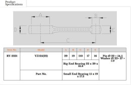 ROYAL RODS KORBOWÓD YAMAHA YZ 125 (YZ125) '22-'25, YZ 125X '23-'25