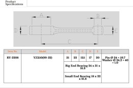 ROYAL RODS KORBOWÓD YAMAHA YZ 250 (YZ250) '99-'22 (SWORZEŃ 24x59.7)