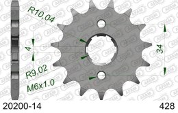 AFAM 2026/04 ZĘBATKA PRZEDNIA 259 14 HONDA XL125S, DAELIM 125 (JTF259.14) (ŁAŃC. 428)