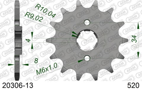 AFAM 2026/04 ZĘBATKA PRZEDNIA 267 13 HONDA CRF 230L '08-'10, XL 250R '84-'97 (JTF287.13) (ŁAŃC. 520)