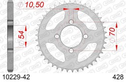AFAM 2026/04 ZĘBATKA TYLNA 4304 42 HONDA CBR 125 '04-'10 (JC34/39) (JTR1206.42) (ŁAŃC. 428)