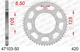 AFAM 2026/04 ZĘBATKA TYLNA 4402 50 YAMAHA DT 50 '03-'06, MALAGUTI XTM, MRX, SMX (JTR1131.50) (ŁAŃC. 420)