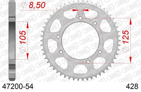 AFAM 2026/04 ZĘBATKA TYLNA 4413 54 YAMAHA XT 125X/SM '05-'09 (JTR1134.54) (ŁAŃC. 428)