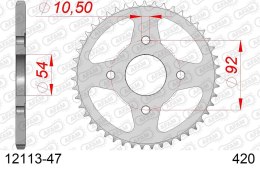 AFAM 2026/04 ZĘBATKA TYLNA 4570 47 YAMAHA TZR 50 / X-POWER '96-'06, MBK X-POWER 50 '00-'06 (JTR1078.47) (ŁAŃC. 420)