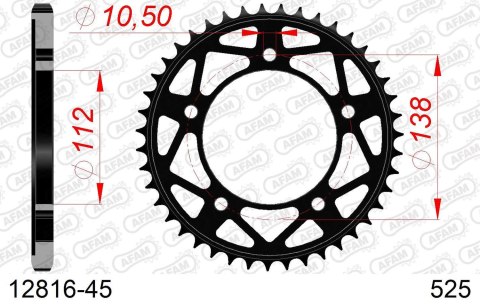 AFAM 2026/04 ZĘBATKA TYLNA 4684 45 YAMAHA MT-09 '21-'24, TRACER 9 / 9 GT '21-'24, XSR900 (MTM890) '22-'24 (JTR1877.45) (ŁAŃC. 52