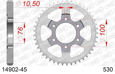 AFAM 2026/04 ZĘBATKA TYLNA 816 45 SUZUKI GSXR 1100, GSXR 750 (92-95) (JTR816.45) (ŁAŃC. 530)