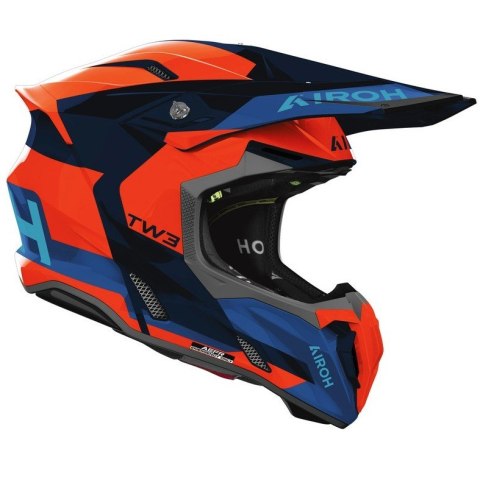 AIROH KASK CROSS / ENDURO / ATV / QUAD TWIST 3 FANCY BLUE ORANGE KOLOR CZARNY/POMARAŃCZOWY/NIEBIESKI ROZMIAR L