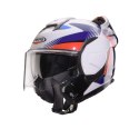CABERG KASK SZCZĘKOWY FLIP-BACK (SZCZĘKA DO TYŁU) MODEL TRIP LUNAR SOLID KOLOR BIAŁY/NIEBIESKI/CZERWONY ROZMIAR L (PINLOCK W ZES