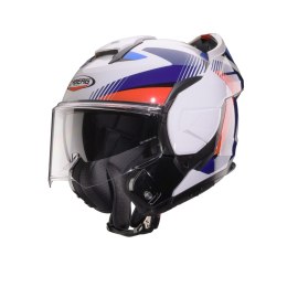 CABERG KASK SZCZĘKOWY FLIP-BACK (SZCZĘKA DO TYŁU) MODEL TRIP LUNAR SOLID KOLOR BIAŁY/NIEBIESKI/CZERWONY ROZMIAR XL (PINLOCK W ZE