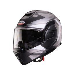 CABERG KASK SZCZĘKOWY FLIP-BACK (SZCZĘKA DO TYŁU) MODEL TRIP LUNAR SOLID KOLOR CZARNY MAT/BIAŁY/SZARY ROZMIAR L (PINLOCK W ZESTA