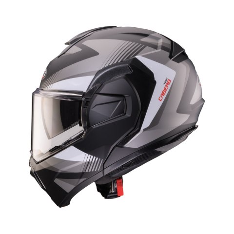 CABERG KASK SZCZĘKOWY FLIP-BACK (SZCZĘKA DO TYŁU) MODEL TRIP LUNAR SOLID KOLOR CZARNY MAT/BIAŁY/SZARY ROZMIAR L (PINLOCK W ZESTA
