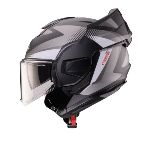 CABERG KASK SZCZĘKOWY FLIP-BACK (SZCZĘKA DO TYŁU) MODEL TRIP LUNAR SOLID KOLOR CZARNY MAT/BIAŁY/SZARY ROZMIAR XL (PINLOCK W ZEST
