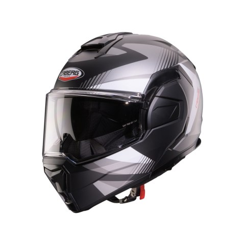 CABERG KASK SZCZĘKOWY FLIP-BACK (SZCZĘKA DO TYŁU) MODEL TRIP LUNAR SOLID KOLOR CZARNY MAT/BIAŁY/SZARY ROZMIAR XXL (PINLOCK W ZES