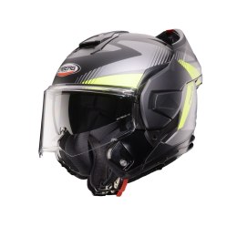 CABERG KASK SZCZĘKOWY FLIP-BACK (SZCZĘKA DO TYŁU) MODEL TRIP LUNAR SOLID KOLOR CZARNY MAT/SZARY/ŻÓŁTY FLUO ROZMIAR XL (PINLOCK W