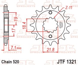 JT ZĘBATKA PRZEDNIA 2067 14 HONDA CRF 250 '13-'21, CRF 300 '21-'25, CBF 250 R '11-'19, CB 300 F / R '15-'25, CBR 300 R '14-'22, 