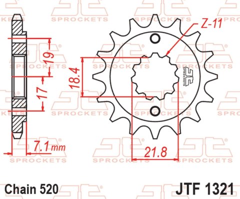 JT ZĘBATKA PRZEDNIA 2067 14 HONDA CRF 250 '13-'21, CRF 300 '21-'25, CBF 250 R '11-'19, CB 300 F / R '15-'25, CBR 300 R '14-'22, 