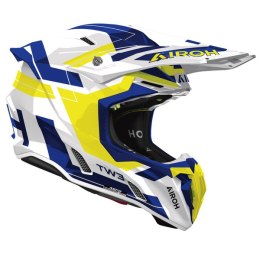 AIROH KASK CROSS / ENDURO / ATV / QUAD TWIST 3 DYNASTY BLUE YELLOW GLOSS KOLOR ŻÓŁTY/NIEBIESKI/BIAŁY ROZMIAR L