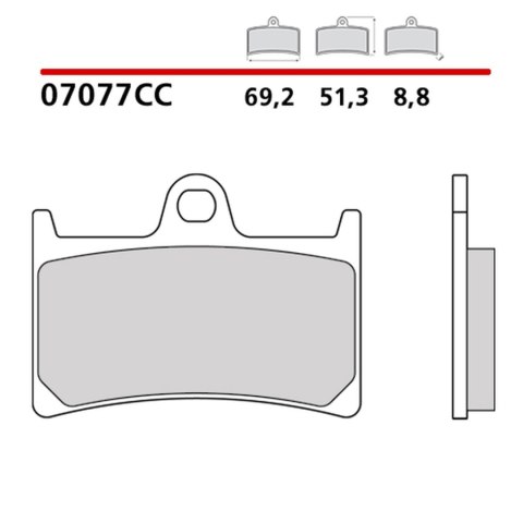 BREMBO 2026/05 KLOCKI HAMULCOWE KH252 / KH380 ROAD / SCOOTER CARBON CERAMIC CC (PÓŁMETALICZNE) (ECE R90)