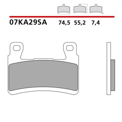 BREMBO 2026/05 KLOCKI HAMULCOWE KH265 / KH296 SINTER SA (SPIEK METALICZNY) PRZÓD (ECE R90)