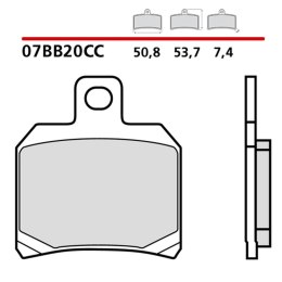 BREMBO 2026/05 KLOCKI HAMULCOWE KH266 CARBON CERAMIC CC (PÓŁMETALICZNE) PRZÓD/TYŁ (ECE R90)
