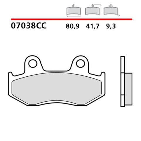BREMBO 2026/05 KLOCKI HAMULCOWE KH323 SCOOTER CARBON CERAMIC CC (PÓŁMETALICZNE) PRZÓD/TYŁ (ECE R90)