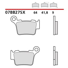 BREMBO KLOCKI HAMULCOWE KH368 RACING OFF ROAD / SUPER MOTARD SINTER SX (SPIEK METALICZNY)