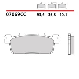 BREMBO 2026/05 KLOCKI HAMULCOWE KH607 SCOOTER CARBON CERAMIC CC (PÓŁMETALICZNE) PRZÓD/TYŁ (ECE R90)