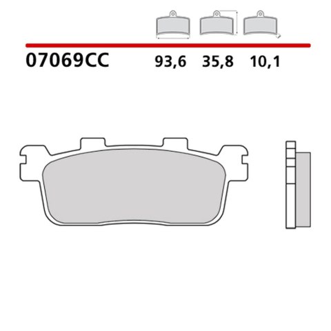 BREMBO 2026/05 KLOCKI HAMULCOWE KH607 SCOOTER CARBON CERAMIC CC (PÓŁMETALICZNE) PRZÓD/TYŁ (ECE R90)