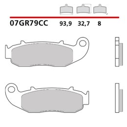 BREMBO 2026/05 KLOCKI HAMULCOWE KH664 CARBON CERAMIC CC (PÓŁMETALICZNE) PRZÓD/TYŁ (ECE R90)
