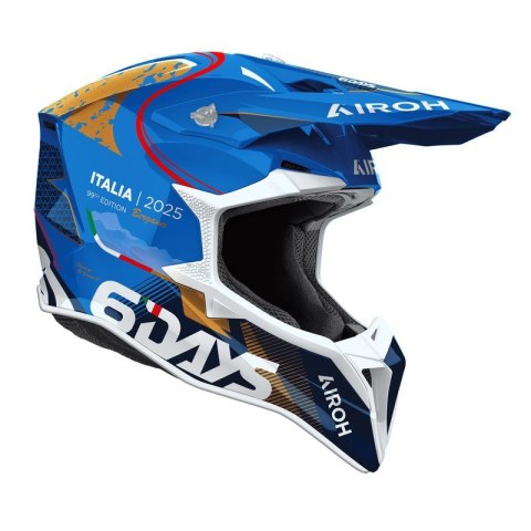 AIROH KASK CROSS / ENDURO / ATV / QUAD WRAAAP 6DAYS ITALY 2025 KOLOR NIEBIESKI/CZARNY/ BIAŁY ROZMIAR S
