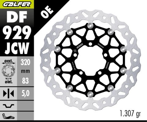 GALFER TARCZA HAMULCOWA PRZÓD TRIUMPH TIGER 850 '24; TIGER 900 '20-'24; TIGER 1200 '20-'24; SPEED TRIPLE 1050/1200 '18-'24; ROCK