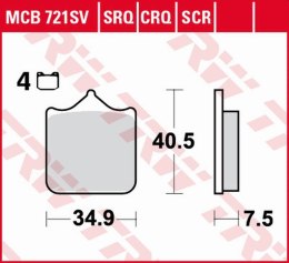 TRW ZF KLOCKI HAMULCOWE KH604/4 CARBON RACING APRILIA RSV 1000 MILE/R '01-'03, RSV 1000R '04-'10, DUCATI 748/749/996/998/999 '01