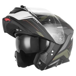 NOX KASK SZCZĘKOWY (FLIP-UP) Z BLENDĄ N967 CONQUER KOLOR POMARAŃCZOWY MAT/ZIELONY (KHAKI) ROZMIAR XXL (PINLOCK DO TEGO MODELU - 