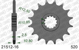 AFAM 2026/04 ZĘBATKA PRZEDNIA 2172 16 Z GUMĄ YAMAHA FZ6 '09-'17, XJ6 '09-'15 (JTF1595.16RB) (ŁAŃC. 520)