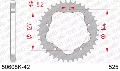 AFAM ZĘBATKA TYLNA 4320 43 DUCATI 848/916/996/1000/1100 (POTRZEBNY ADAPTER) (ŁAŃC. 525) (JTR752.43)