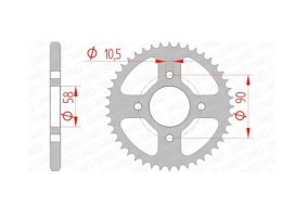 AFAM 2026/06 ZĘBATKA TYLNA 4669 45 HONDA CBR 125 '11-17, CB 125F (GLR125) '15-17 (ŁAŃC. 428) ( OTWÓR NA ŚRUBĘ 10,5MM ) (JTR1221.