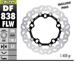 GALFER TARCZA HAMULCOWA PRZÓD HARLEY-DAVIDSON (WAVE FLOATING) (300X138X5)