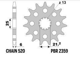 PBR 13/07 ZĘBATKA PRZEDNIA 2359 15 (ŁAŃC. 520) (MADE IN ITALY)