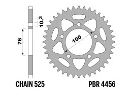 PBR 13/07 ZĘBATKA TYLNA 4456 42 (ŁAŃC. 525) (MADE IN ITALY)