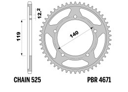 PBR 13/07 ZĘBATKA TYLNA 4671 47 (ŁAŃC. 525) (MADE IN ITALY)